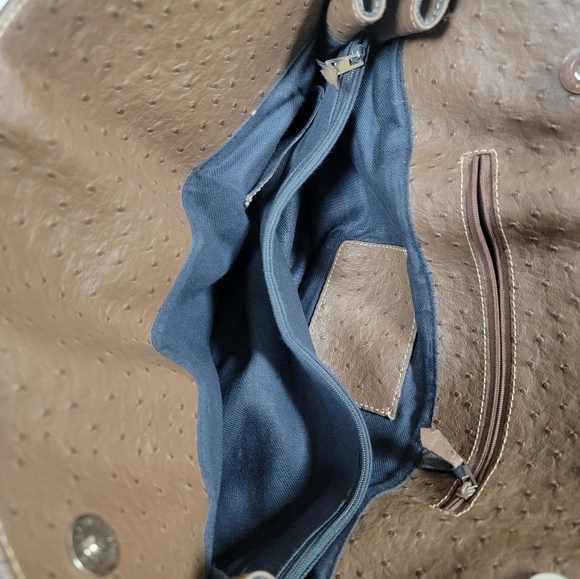 Brown Leather Purse / Handbag with clasp closure - Picture 5 of 14